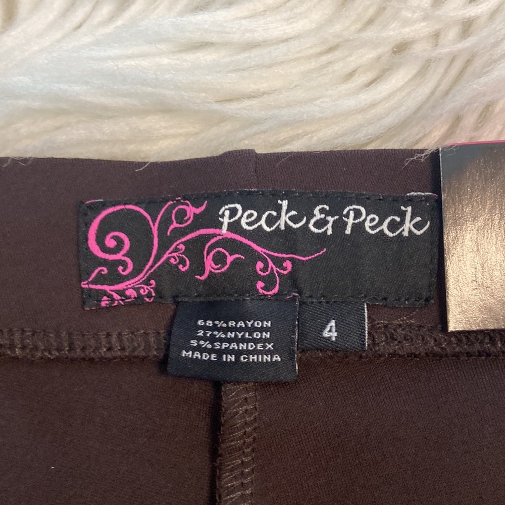 Peck & Peck Ultimate Knit Slim Pant size 4 color brown brand new inseam 28” - Picture 4 of 8